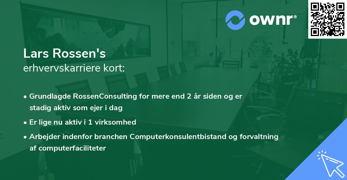 Lars Rossen's erhvervskarriere kort