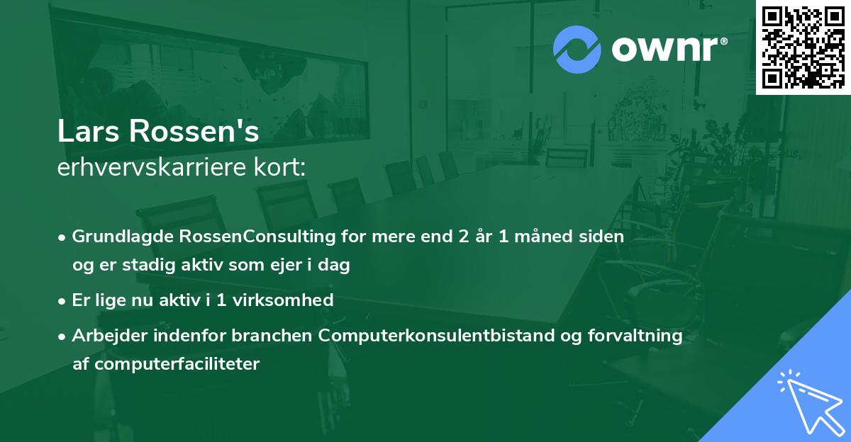 Lars Rossen's erhvervskarriere kort