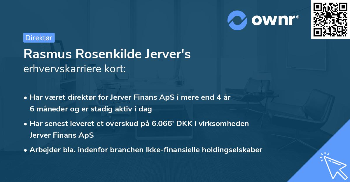 Rasmus Rosenkilde Jerver's erhvervskarriere kort
