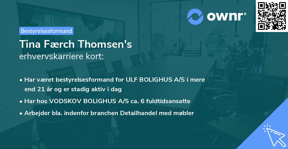 Tina Færch Thomsen's erhvervskarriere kort