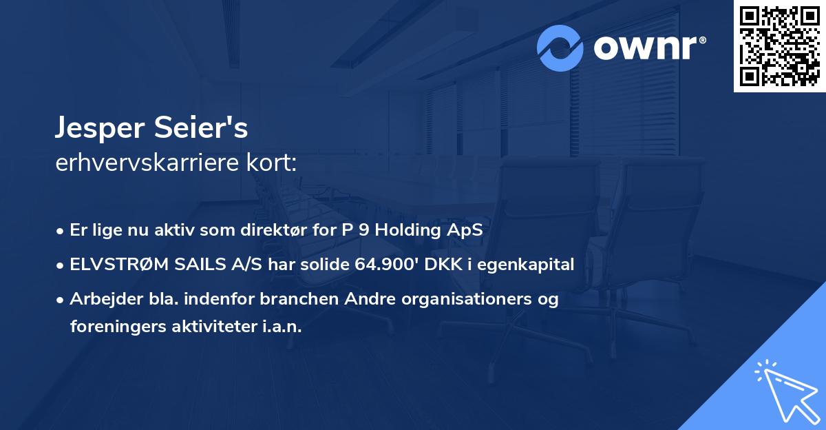 Jesper Seier's erhvervskarriere kort