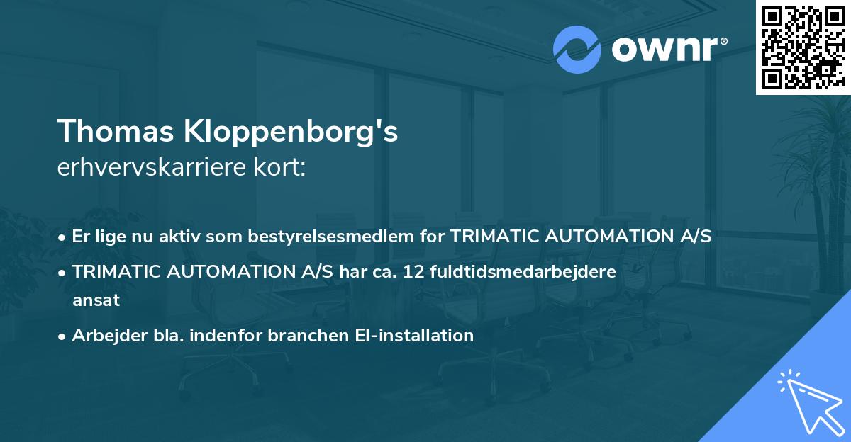 Thomas Kloppenborg's erhvervskarriere kort