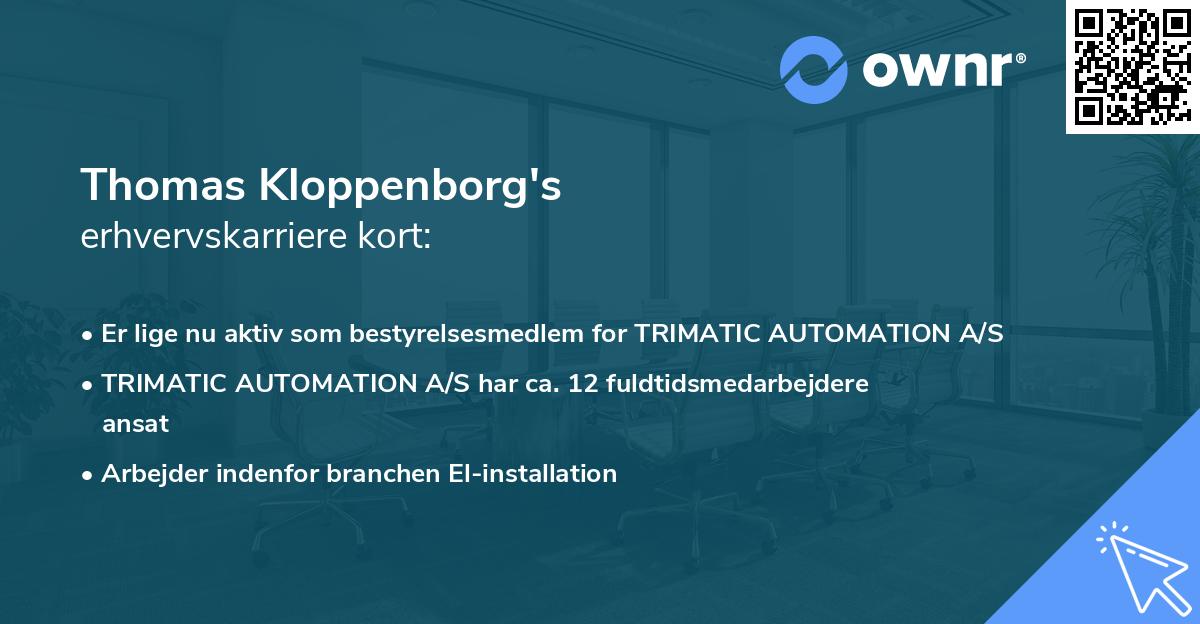 Thomas Kloppenborg's erhvervskarriere kort