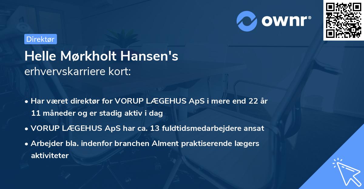 Helle Mørkholt Hansen's erhvervskarriere kort