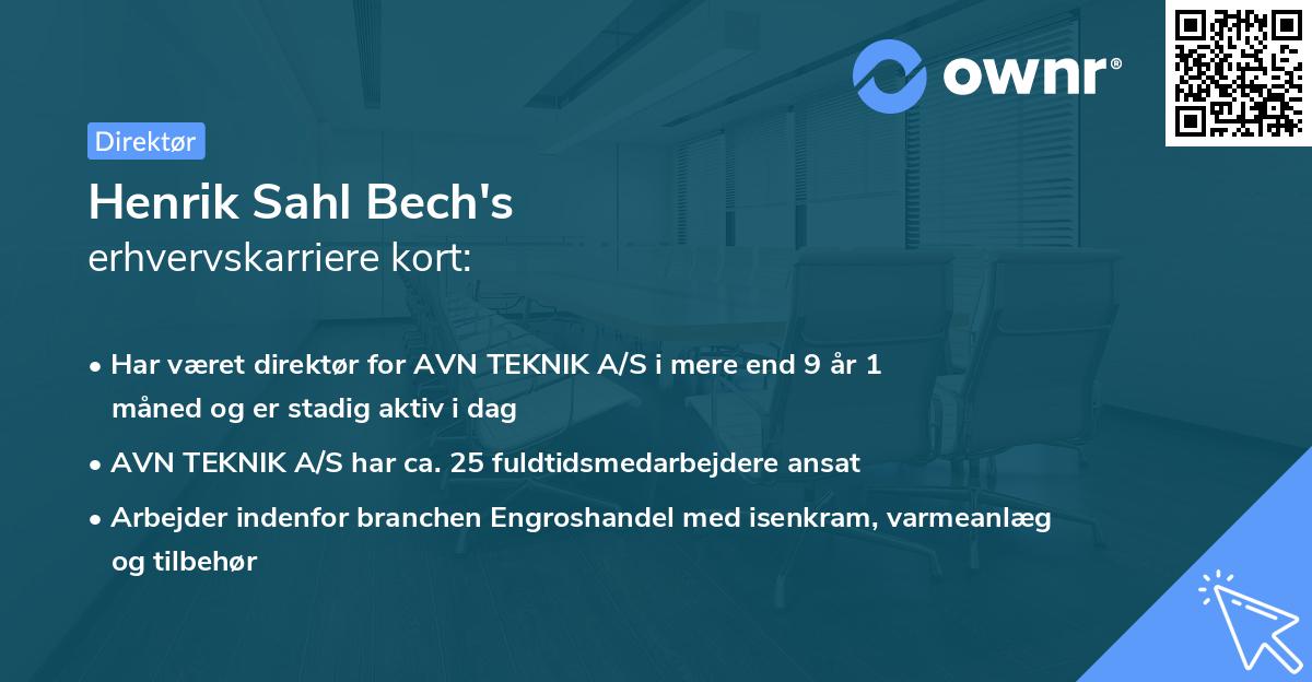Henrik Sahl Bech's erhvervskarriere kort