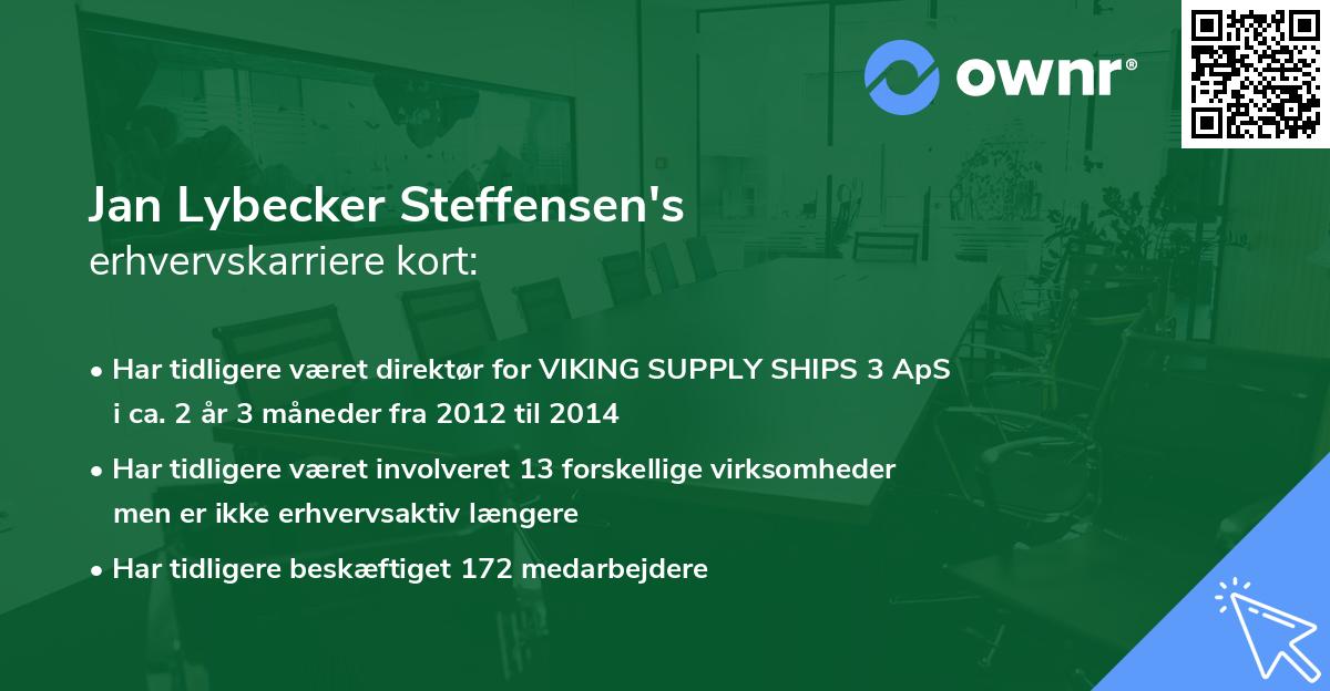 Jan Lybecker Steffensen's erhvervskarriere kort