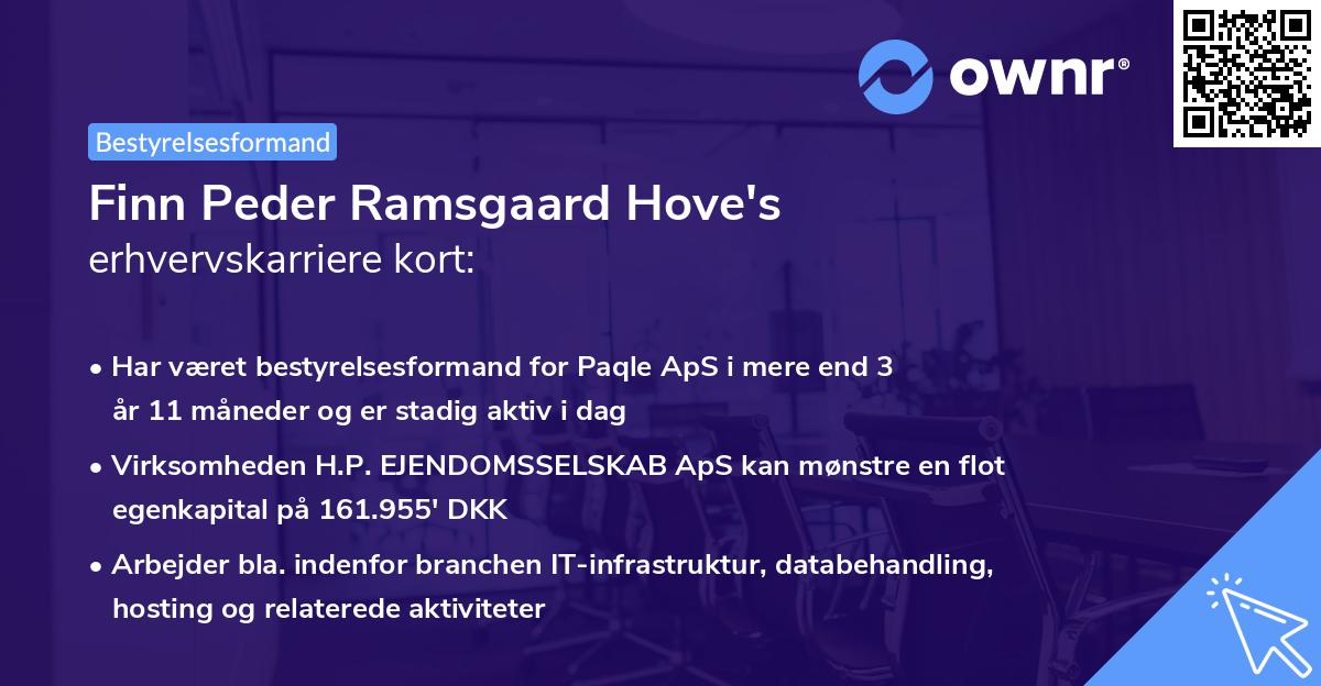 Finn Peder Ramsgaard Hove's erhvervskarriere kort