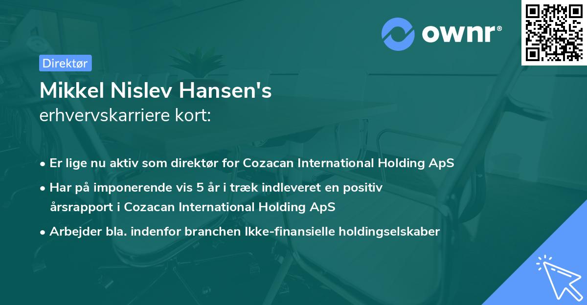 Mikkel Nislev Hansen's erhvervskarriere kort