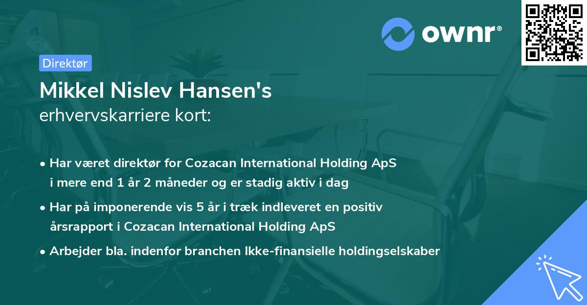 Mikkel Nislev Hansen's erhvervskarriere kort