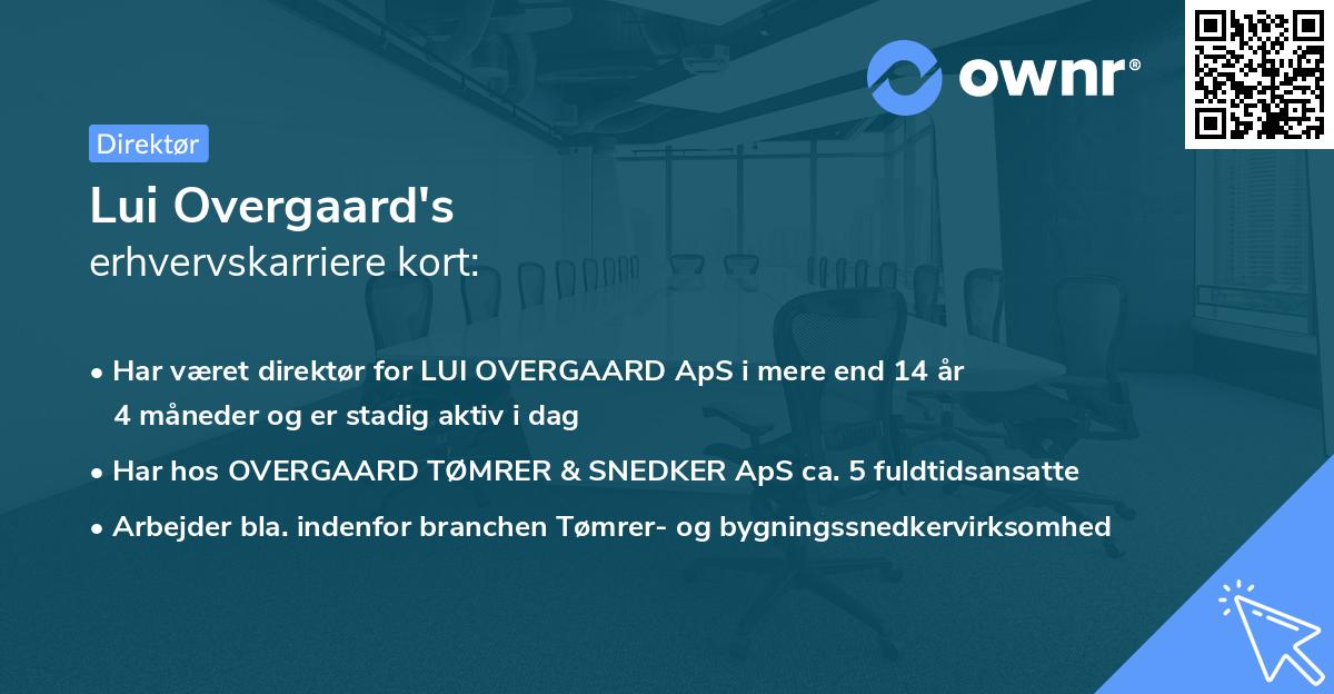 Lui Overgaard's erhvervskarriere kort