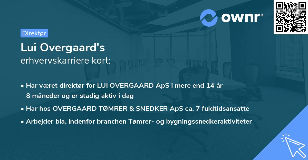 Lui Overgaard's erhvervskarriere kort