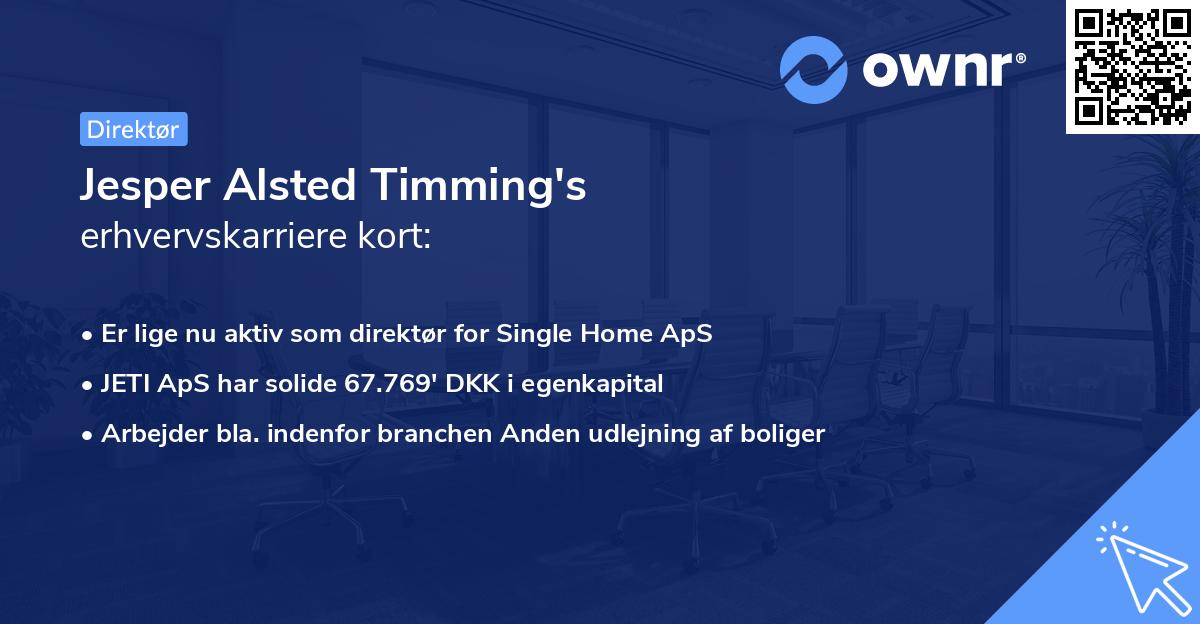 Jesper Alsted Timming's erhvervskarriere kort