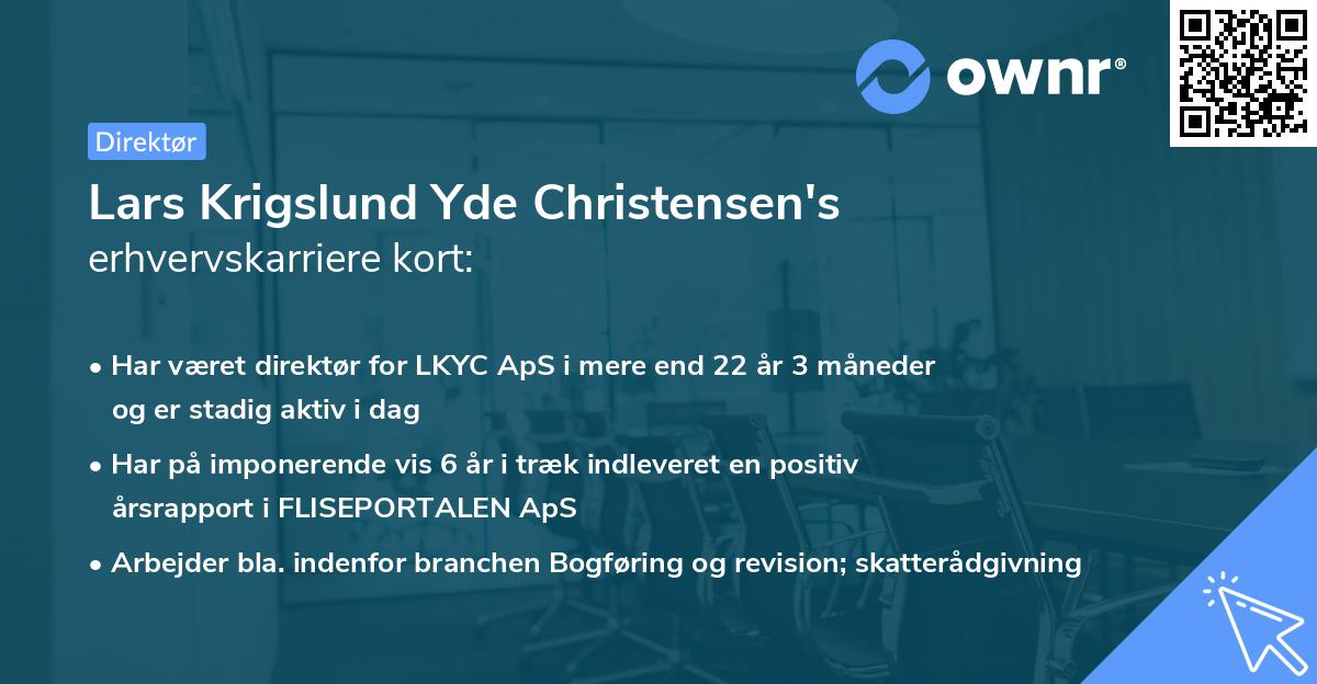 Lars Krigslund Yde Christensen's erhvervskarriere kort