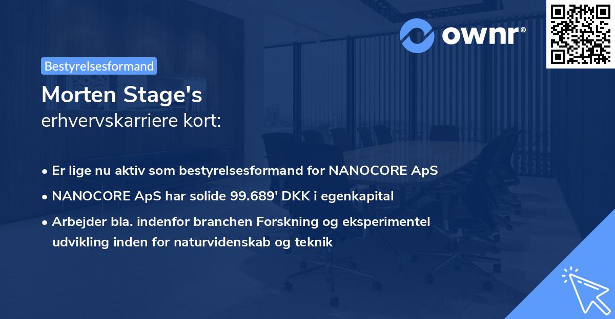 Morten Stage's erhvervskarriere kort