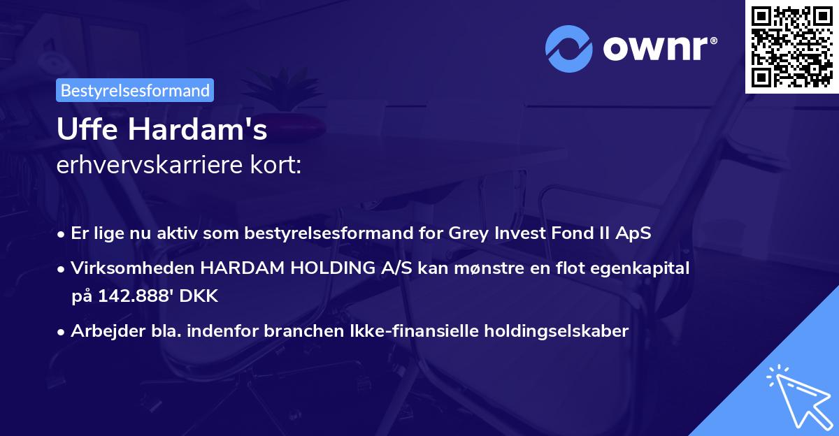 Uffe Hardam's erhvervskarriere kort
