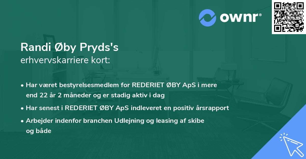 Randi Øby Pryds's erhvervskarriere kort