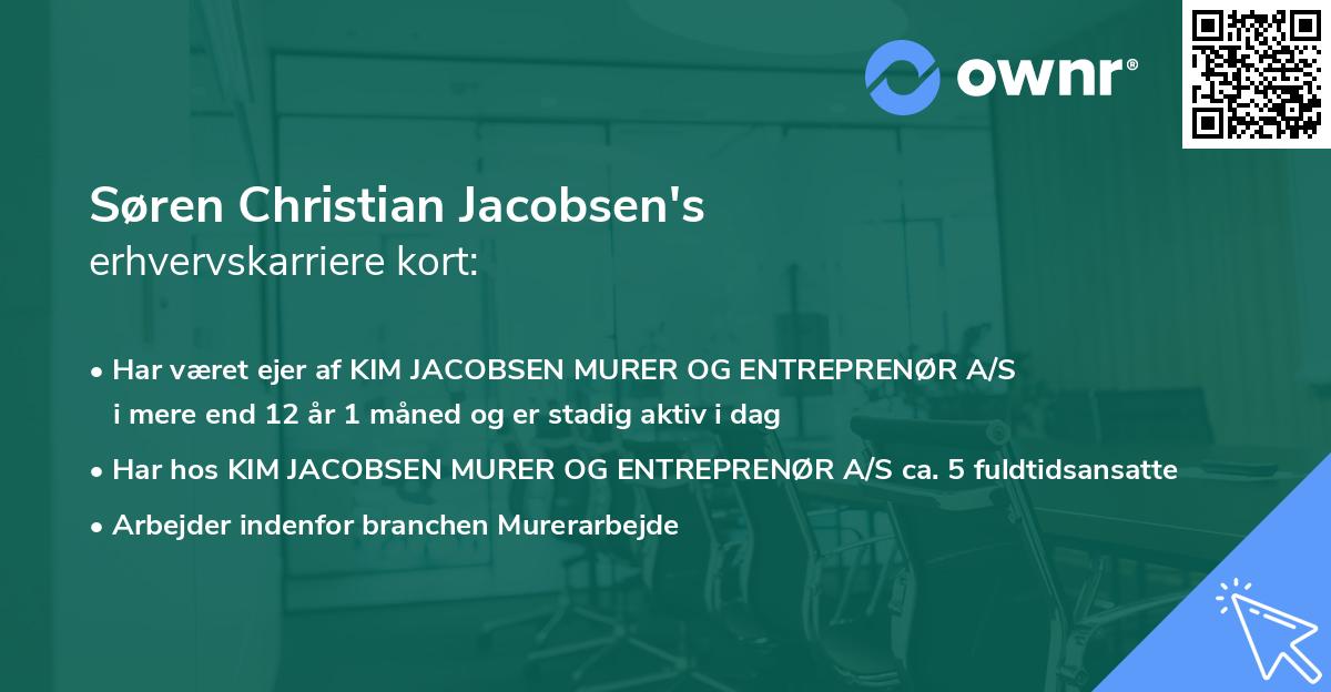 Søren Christian Jacobsen's erhvervskarriere kort