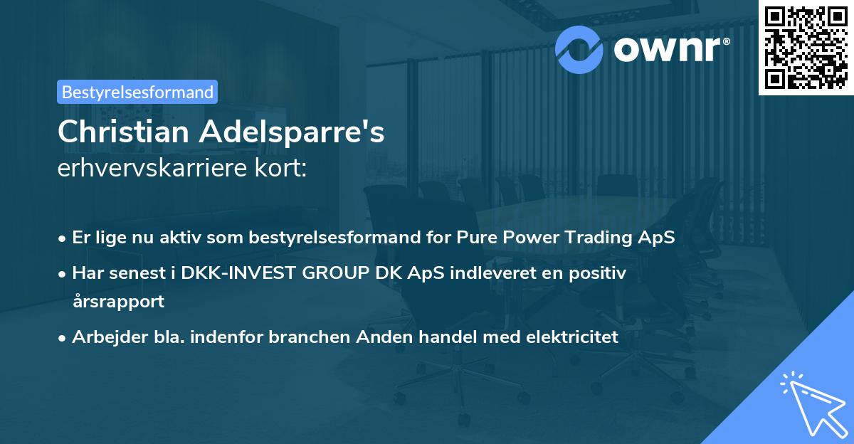 Christian Adelsparre's erhvervskarriere kort