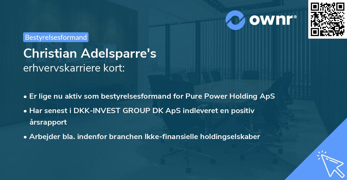 Christian Adelsparre's erhvervskarriere kort