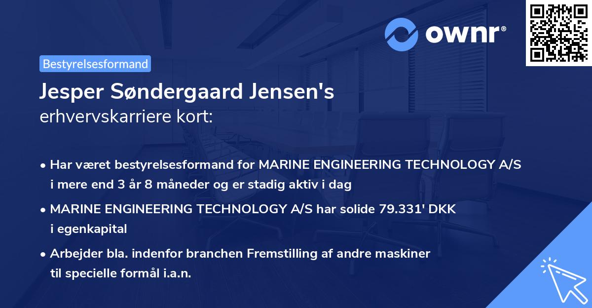 Jesper Søndergaard Jensen's erhvervskarriere kort
