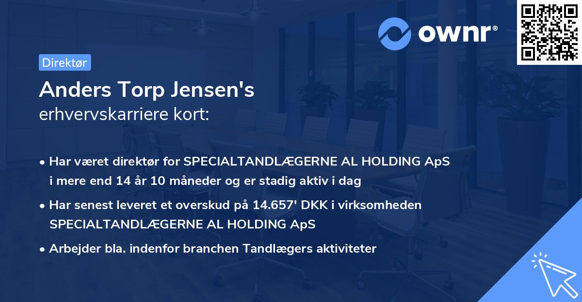 Anders Torp Jensen's erhvervskarriere kort