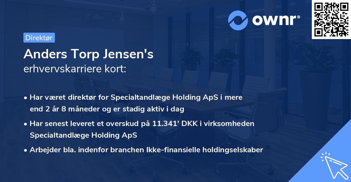 Anders Torp Jensen's erhvervskarriere kort