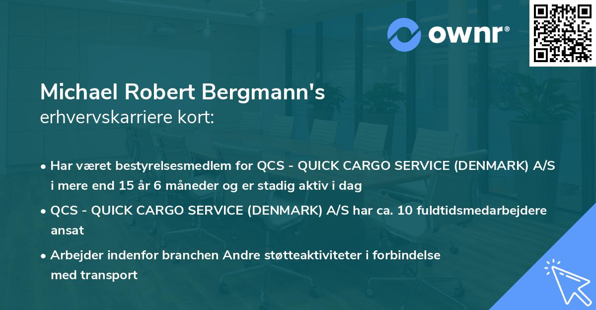 Michael Robert Bergmann's erhvervskarriere kort