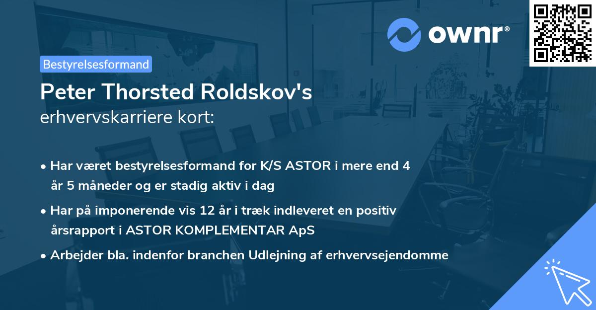 Peter Thorsted Roldskov's erhvervskarriere kort
