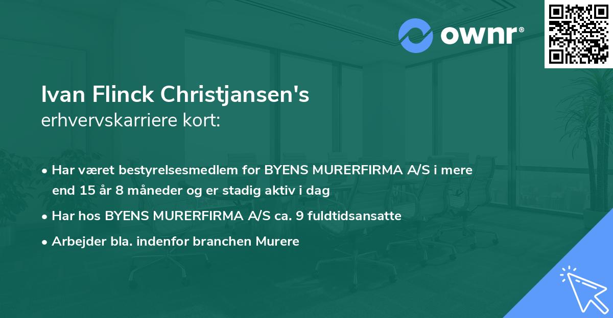 Ivan Flinck Christjansen's erhvervskarriere kort