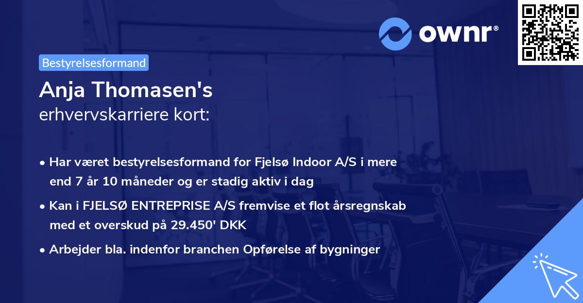 Anja Thomasen's erhvervskarriere kort