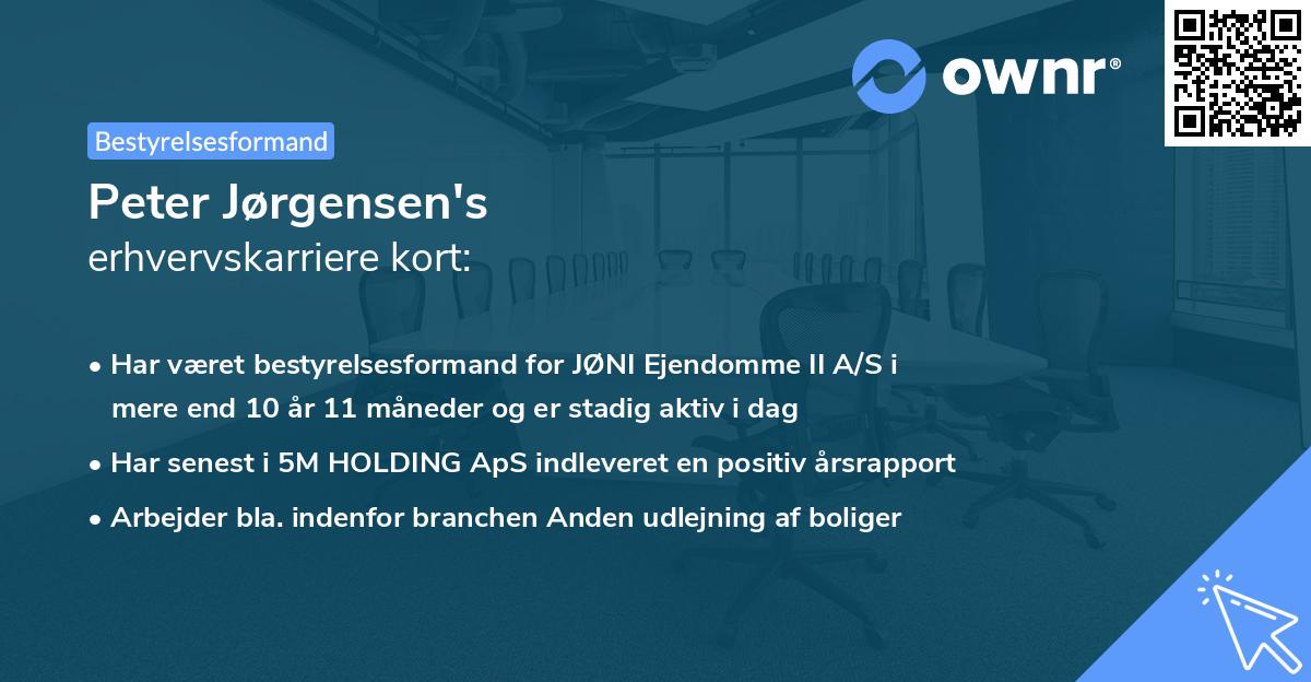 Peter Jørgensen's erhvervskarriere kort