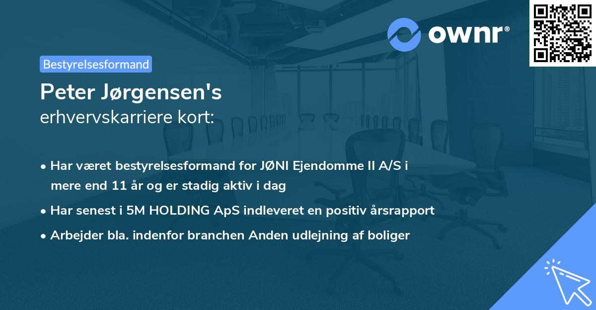 Peter Jørgensen's erhvervskarriere kort