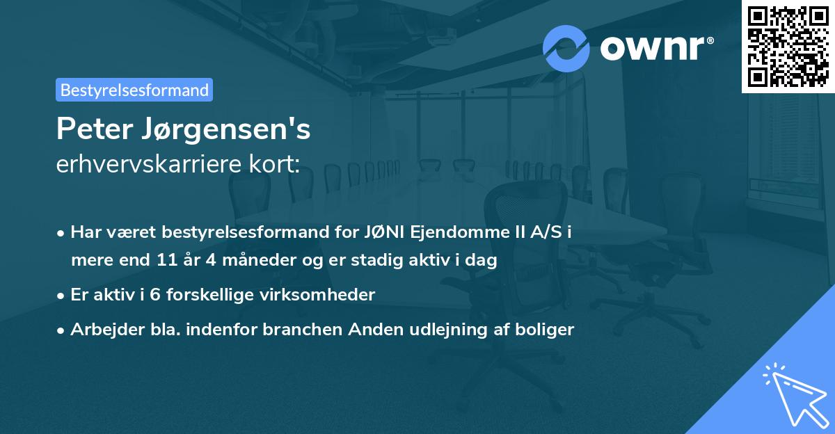 Peter Jørgensen's erhvervskarriere kort