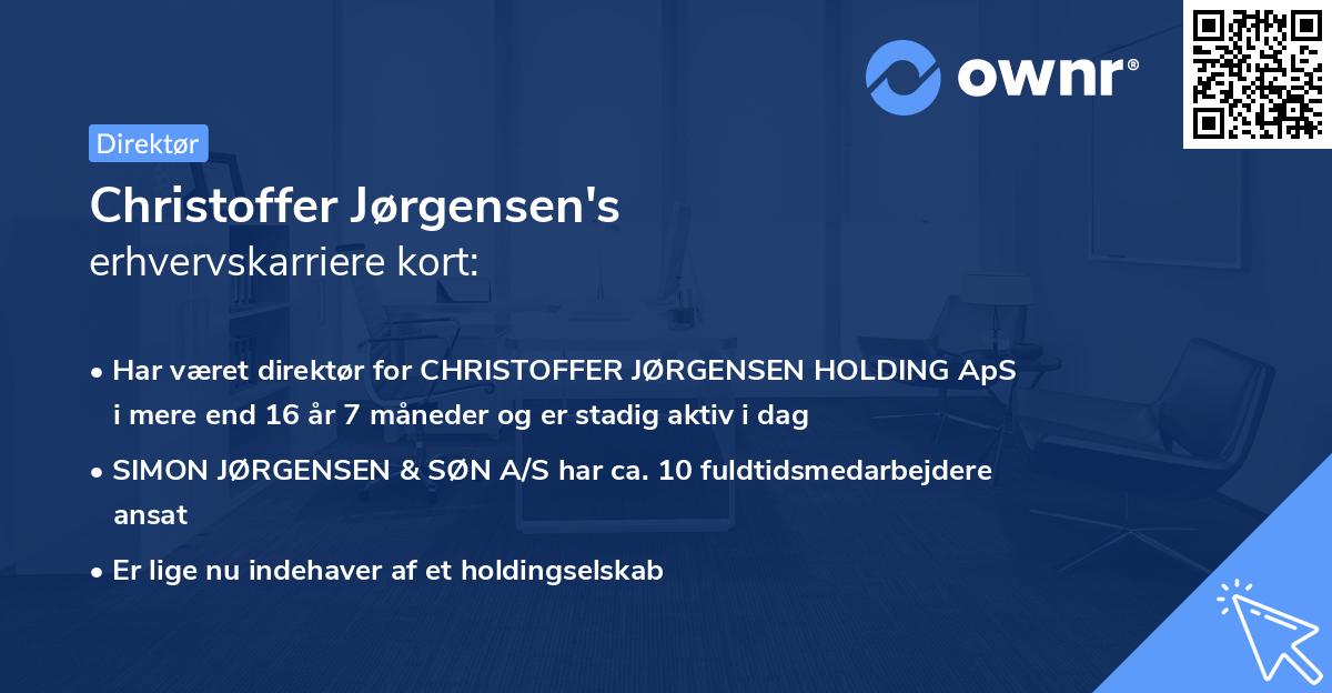 Christoffer Jørgensen's erhvervskarriere kort