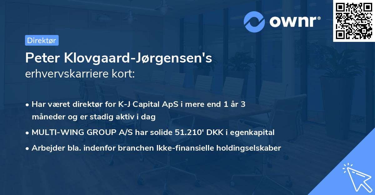 Peter Klovgaard-Jørgensen's erhvervskarriere kort