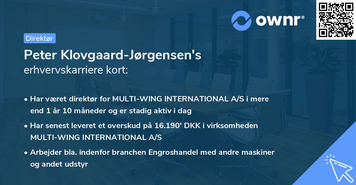 Peter Klovgaard-Jørgensen's erhvervskarriere kort