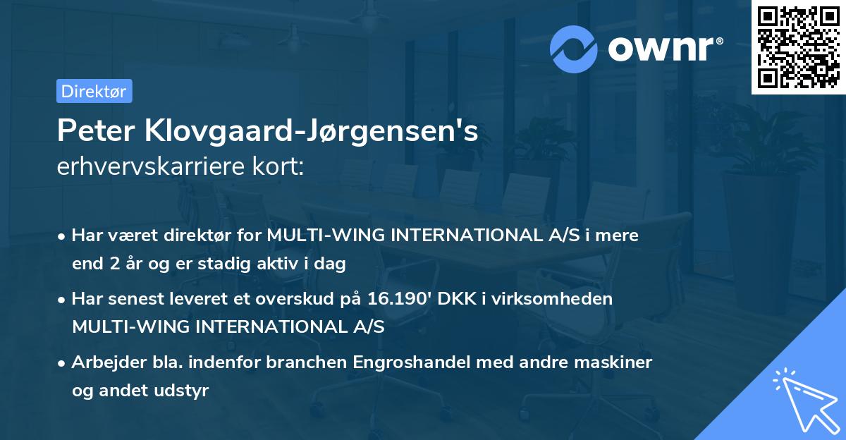 Peter Klovgaard-Jørgensen's erhvervskarriere kort