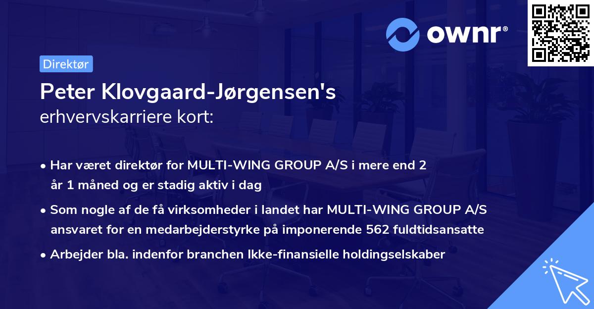 Peter Klovgaard-Jørgensen's erhvervskarriere kort