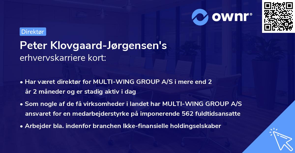 Peter Klovgaard-Jørgensen's erhvervskarriere kort