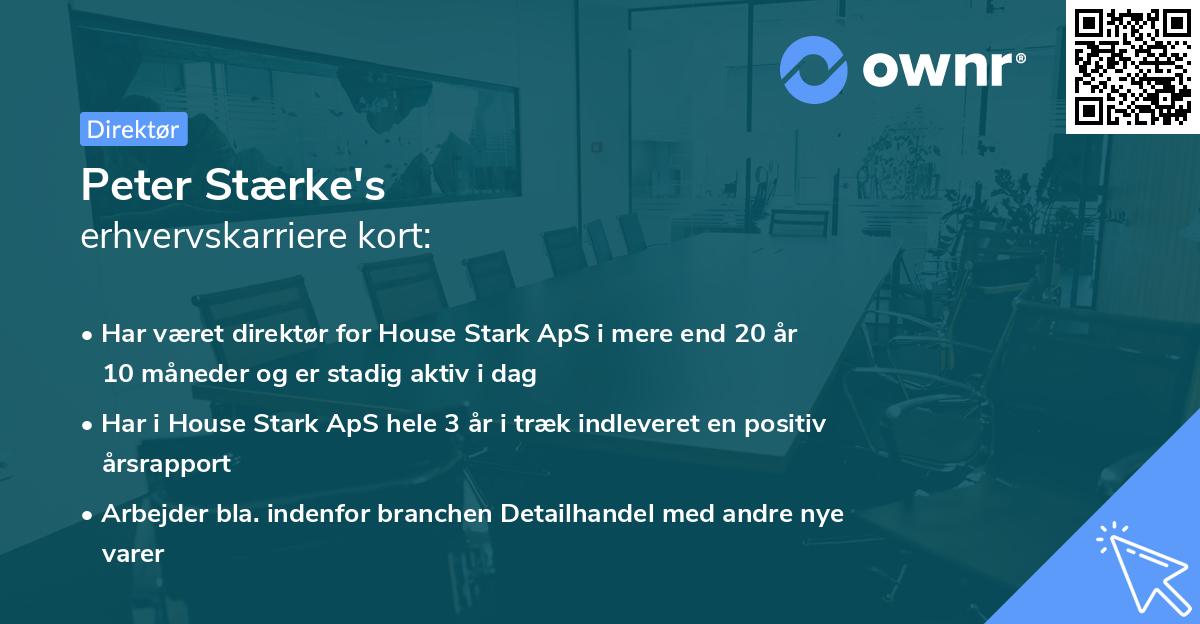Peter Stærke's erhvervskarriere kort
