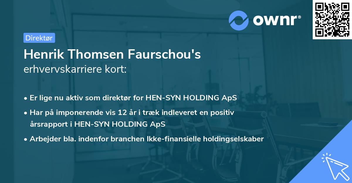 Henrik Thomsen Faurschou's erhvervskarriere kort