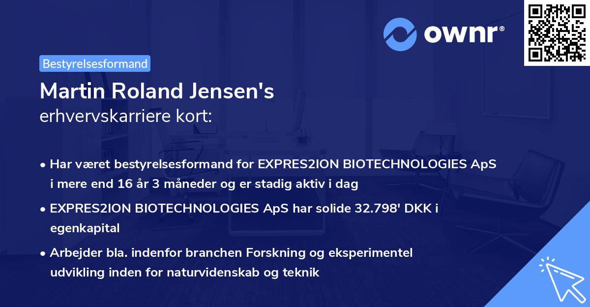 Martin Roland Jensen's erhvervskarriere kort