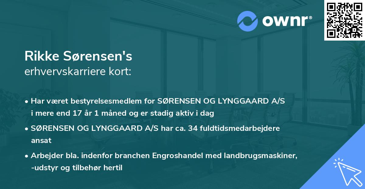 Rikke Sørensen's erhvervskarriere kort