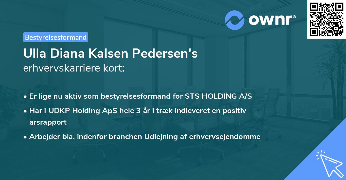 Ulla Diana Kalsen Pedersen's erhvervskarriere kort