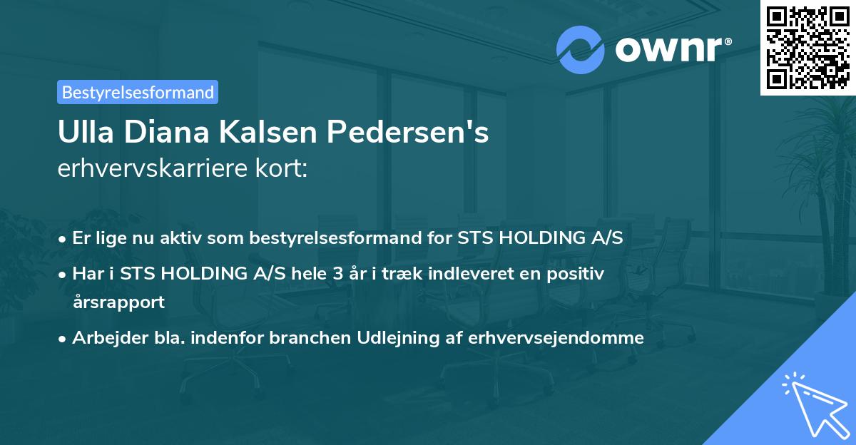 Ulla Diana Kalsen Pedersen's erhvervskarriere kort
