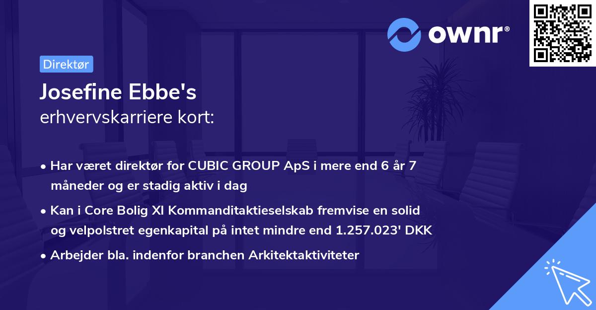 Josefine Ebbe's erhvervskarriere kort