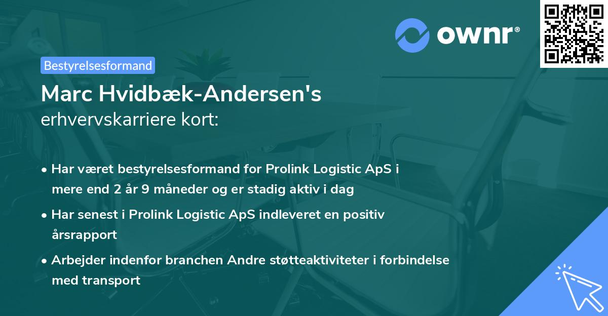 Marc Hvidbæk-Andersen's erhvervskarriere kort