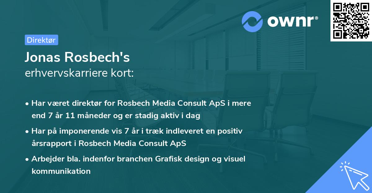 Jonas Rosbech's erhvervskarriere kort