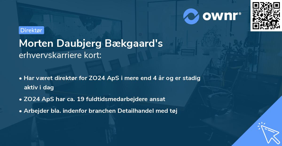 Morten Daubjerg Bækgaard's erhvervskarriere kort