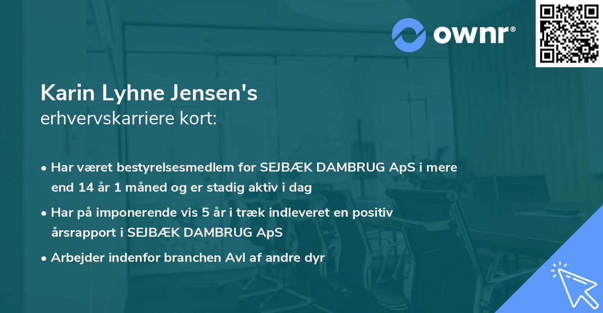 Karin Lyhne Jensen's erhvervskarriere kort